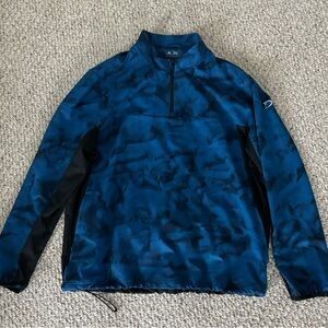 Adidas XL blue and black marbled golf windbreaker quarter zip. EUC